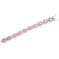 Sterling Silver Pink and Clear Cubic Zirconia 'Bling' Bracelet