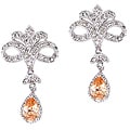 Collette Z Sterling Silver Champagne and White Vintage-style Chandelier Earrings