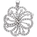 Collette Z Sterling Silver Clear Cubic Zirconia Flower Brooch