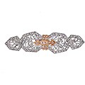 Rosetone and Sterling Silver Clear Cubic Zirconia Filigree Brooch