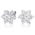Collette Z Sterling Silver Round-cut Cubic Zirconia Flower Stud Earrings