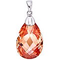 Sterling Silver Orange Cubic Zirconia Drop Necklace