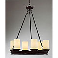 Indoor 6-light Mahogany Wood Chandelier