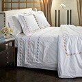 Scroll Embroidery 300 Thread Count Cotton Duvet Cover Set