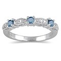 10k White Gold Women's 1/3ct TDW Blue Diamond Wedding Ring