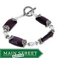 MS DJ Casanova Pewter Violet Fiber Optic Faceted Bead Bracelet