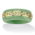 Angelina D'Andrea 14K Gold Jade Greek Key Ring