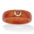 Angelina D'Andrea 10k Yellow Gold Red Jade and Garnet Band