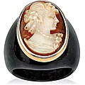Angelina D'Andrea 10k Yellow Gold Onyx Cameo Ring