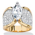 Ultimate CZ 14k Gold Overlay Cubic Zirconia Pave Ring