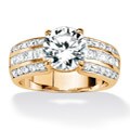 Ultimate CZ 18k Gold Over Sterling Silver Cubic Zirconia Ring