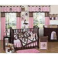 Pink Teddy Bear 9-piece Crib Bedding Set