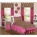 JoJo Designs Pink/ Brown 4-piece Twin-size Comforter Set