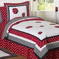 Sweet JoJo Designs Red/ White 4-piece Twin-size Comforter Set