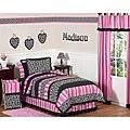 JoJo Designs Girl's Pink/ Black Madison 3-piece Full/ Queen-size Quilt Set