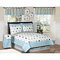 JoJo Designs Kids' Blue/ Brown Polka Dot 3-piece Full/ Queen-size Quilt Set