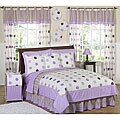 JoJo Designs Girl's Purple/ Brown Polka Dot 3-piece Full/ Queen-size Quilt Set