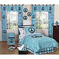 Turquoise Peace Out 3-piece Girl's Full/ Queen-size Bedding Set
