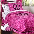 Pink Peace Out 3-piece Girl's Full/ Queen-size Bedding Set