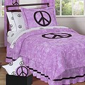 Purple Peace Out 3-piece Girl's Full/ Queen-size Bedding Set