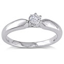 Miadora 14k White Gold 1/4ct TDW Diamond Solitaire Engagement Ring (G-H, I2-I3)