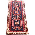 Grand reports on Hamadan rug Persian Hand-knotted Hamadan Blue/ Beige Wool Rug (4'1 x 9'4)