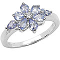 Sterling Silver Tanzanite and White Topaz Ring
