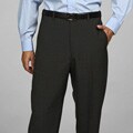 Austin Reed Men's Charcoal Flat-front Washable Reflex Dress Pants