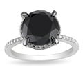 10k White Gold 4 3/4ct TDW Black and White Diamond Ring (G-H, I2-I3)
