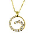 14k Gold Overlay Cubic Zirconia Swirl Necklace