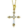 14kt Gold Overlay Cubic Zirconia Cross Pendant