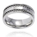 Stainless Steel Double Cable Inlay Ring