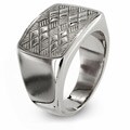 Stainless Steel Checker Board Ring
