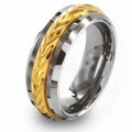 Men's Tungsten Carbide and Laurel Inlay Band (8 mm)