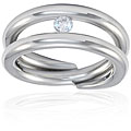 Stainless Steel Floating Cubic Zirconia Ring