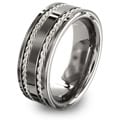 Men's Tungsten Carbide and Sterling Silver Inlay Band