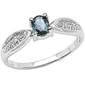 Malaika Sterling Silver Blue Sapphire and White Topaz Ring