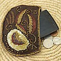 Cotton and Sequin Brown Coin Purse (India)