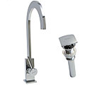 Baden Bath Cubic Series Gooseneck Single-hole Faucet and Square Drain