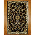Indo Tibetan Hand-tufted Brown / Ivory Wool Rug (3.3 x 5.3)