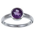 10k White Gold Amethyst and Diamond Ring