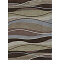Hand-tufted Chalice Brown Geometric Rug (5' x 7'6)