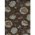 Hand-tufted Chalice Brown/ Aqua Floral Rug (5' x 7'6)