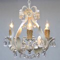 Mini 4-light White Floral Crystal Chandelier