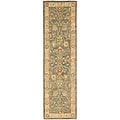Handmade Oushak Slate Blue/ Ivory Wool Runner (2'3 x 8')