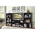 Black Plasma LCD TV Stand Entertainment Console with Shelves