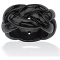 Angelina D' Andrea Solid Black Jade Braided Eternity Band