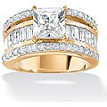 Ultimate CZ 18k Gold over Sterling Silver Cubic Zirconia Ring