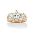 Ultimate CZ 14k Gold over Sterling Silver Clear Cubic Zirconia Ring