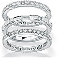 Ultimate CZ Gold over Silver Stackable Cubic Zirconia 3-piece Eternity Ring Set